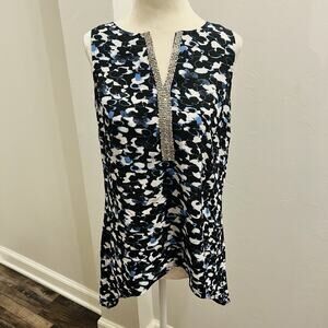 Juicy Couture Sleeveless Women’s S Blue Handkerchief Hem Rhinestone (A0131)